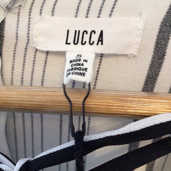 Lucca Romper - Black and White stripe Size  Small NWT - Picture 2 of 10